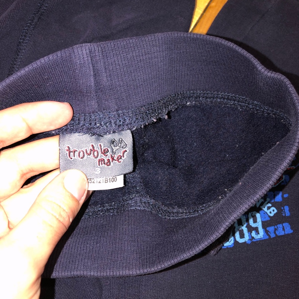 Blue Relaxed Fit Sweatpants with Elastic Cuffs - Picture 3 of 4